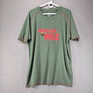 NHL Brand Men's Short Sleeve Performance T-Shirt, Minnesota Wild, Hockey, Green